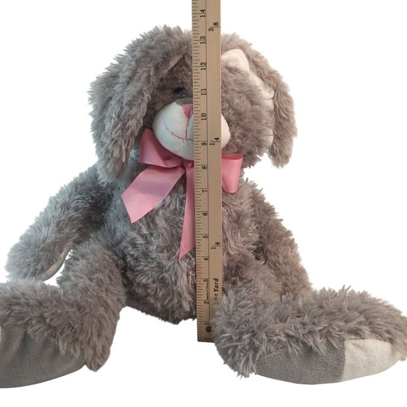 Best Made Toys Grey Bunny Rabbit Plush 13" Sitting Pink Ears Bow Easter Target - Picture 6 of 6